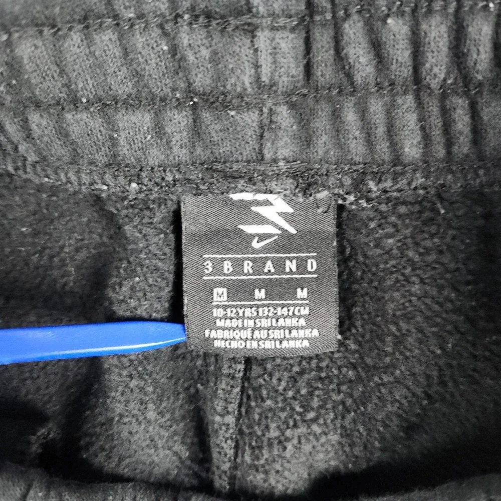 Nike 3Brand Joggers Sweatpants Boys M Black Fleece Lined Athletic Performance